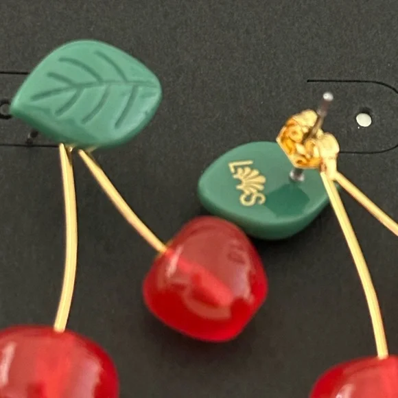 LELE sadoughi cherry 🍒 earrings - Picture 7 of 11